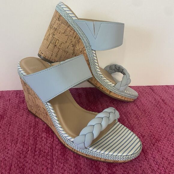 Draper James RSVP Charlotte Wedge Sandals Blue Size 8 - Picture 11 of 12